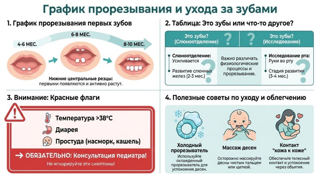Когда прорезаются зубы у новорожденных