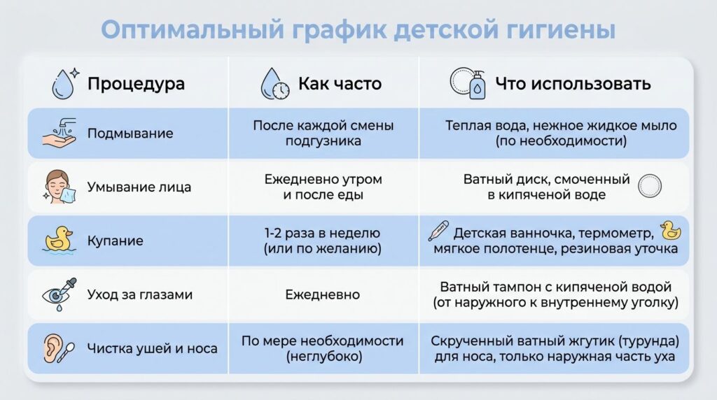 Как часто нужно купать новорожденного ребенка